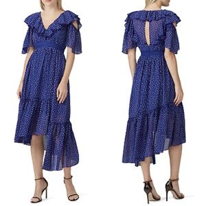 THREE FLOOR Ada Ruffle Polka Dot Asymmetrical Dress